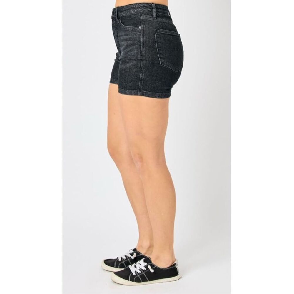 Judy Blue Black High-Rise Denim Jean Shorts - Picture 2 of 6